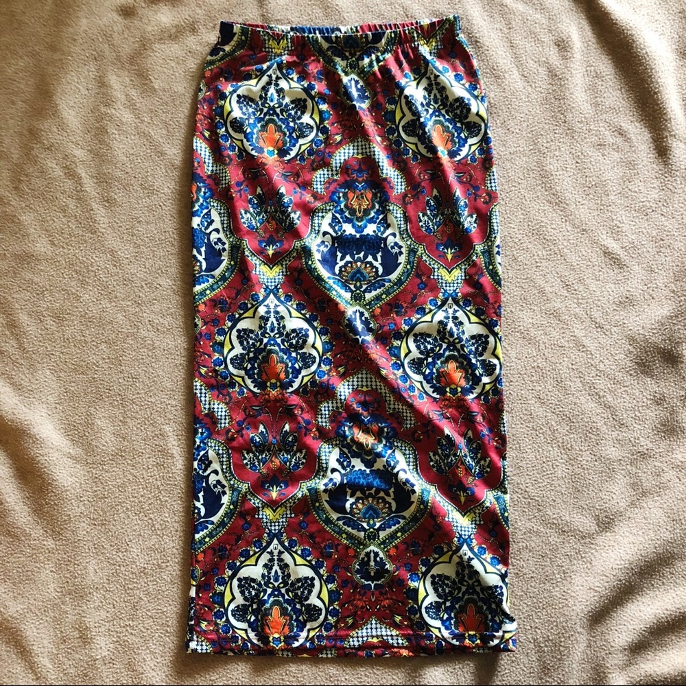ASOS GLAMOROUS tall midi skirt in a red pattern